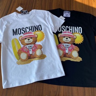 [label+label] Moschino เสื้อยืดลําลอง แขนสั้น น้ําหนักเบา หรูหรา สไตล์ยุโรป อเมริกา สําหรับผู้ชาย และผู้หญิง