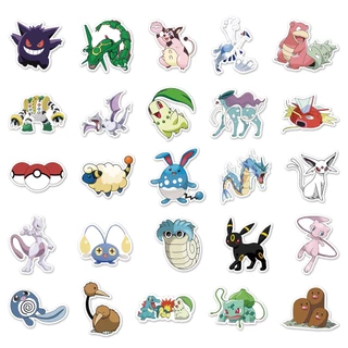 100 ชิ้นตลก Pokemon Pikachu สติกเกอร์กันน้ํา DIY สําหรับโทรศัพท์แล็ปท็อปรถสติกเกอร์ Creative Home Decal