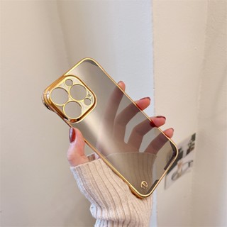 เคสโทรศัพท์มือถือ PC แข็ง ใส บางมาก กันกระแทก ป้องกันกล้อง หรูหรา สําหรับ iPhone 14 Pro Max 13 11 12 Pro Max 14 Plus Promax