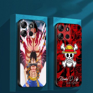 เคสโทรศัพท์มือถือ ซิลิโคนนิ่ม TPU ลายการ์ตูนอนิเมะ One Piece Infinix Tecno Spark Go 2023 Tecno POP 7 Pro BF7 Smart 7 X6528 สีดํา สําหรับเด็กผู้ชาย