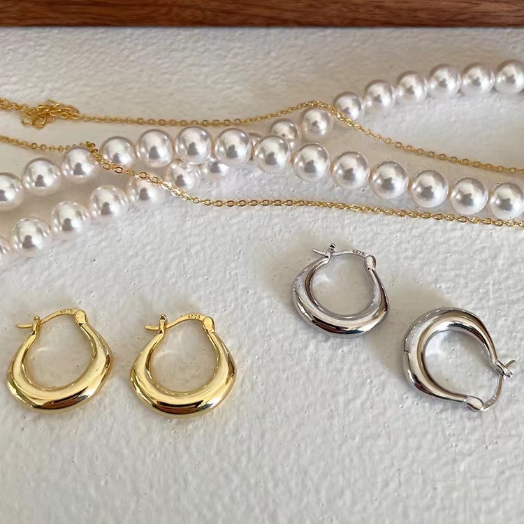 💕การจัดส่งที่รวดเร็ว 💕ต่างหูห่วงเงิน 925 ทรงกลม เรียบง่าย ไฮเอนด์ แฟชั่นสําหรับผู้หญิง - รูปที่ 6