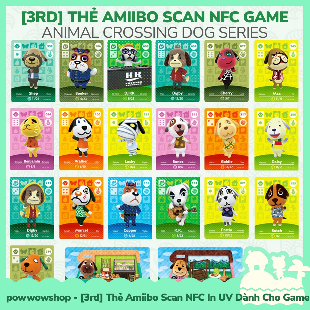 [ คลังสินค ้ าพร ้ อม VN - Express ] 3rd Amiibo Scan NFC Dog Series Card สําหรับสัตว ์ ข ้ าม New Horizons Nintendo Switch Game
