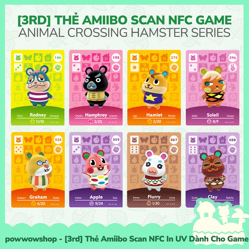 [มีจําหน่ายในเวียดนาม - Express] การ์ด Amiibo ที่ 3 สแกน NFC Hamster Series สําหรับ Animal Crossing 