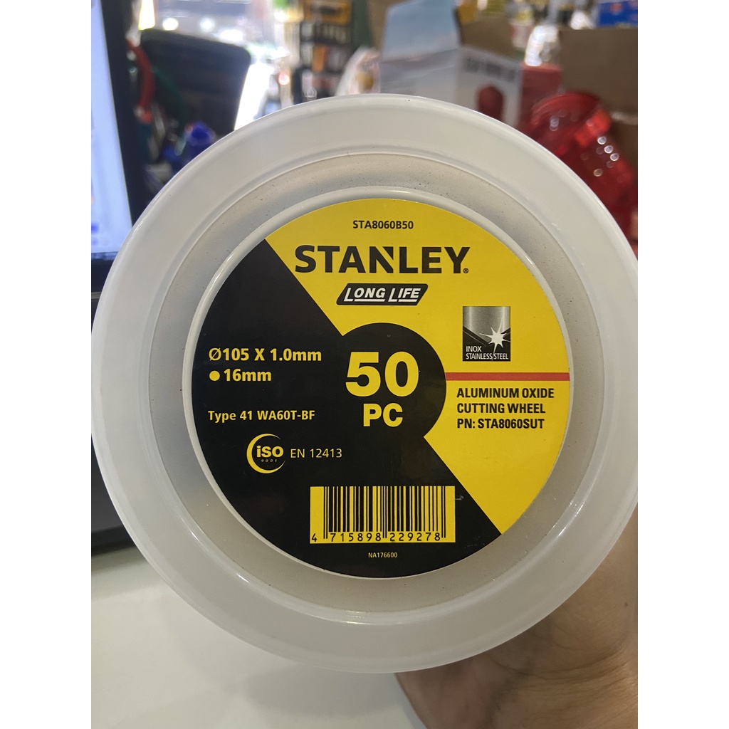 ใบตัดเหล็กสแตนเลส 100 x 1.0 x 16mm T41 Stanley STA8060B50