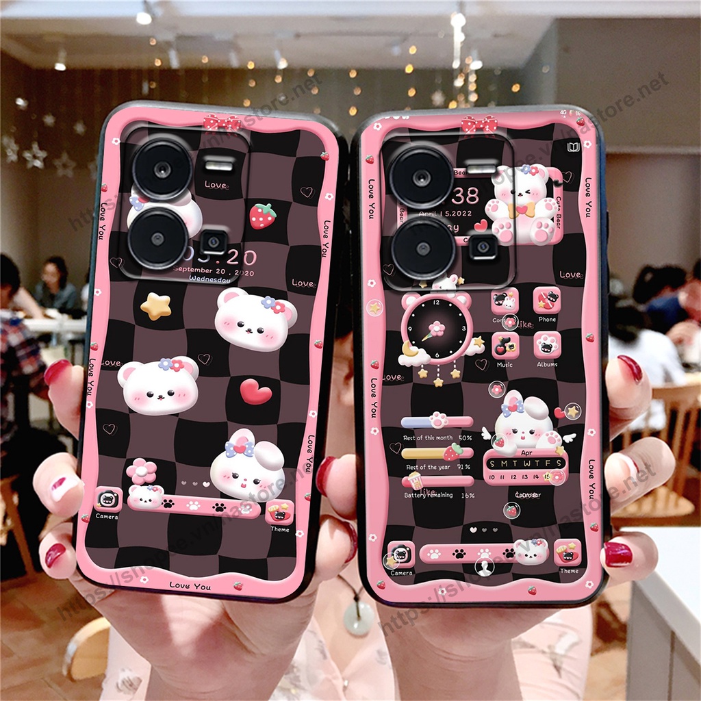 เคสหมี Vivo Y35 / V25 / V25E รุ่นนาฬิกาน่ารักราคาถูก