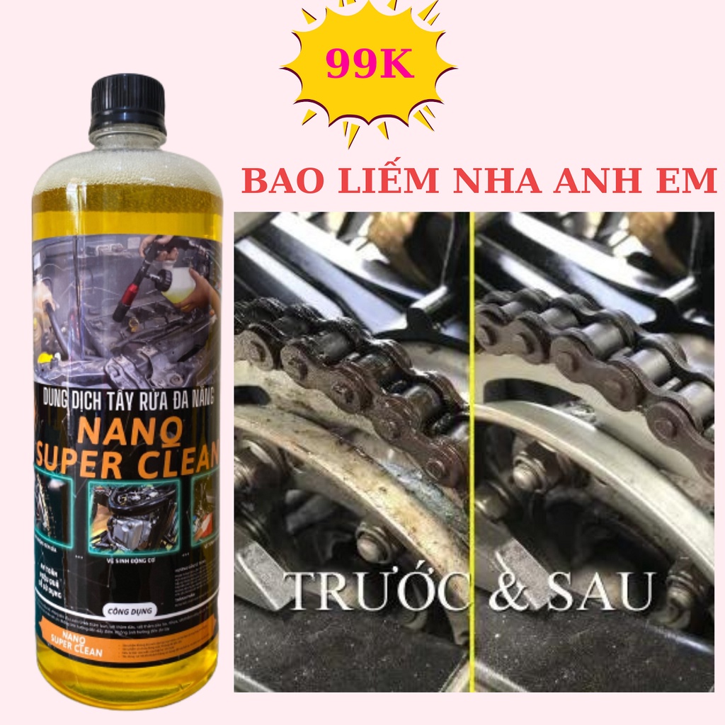 Nano Super Clean - น้ํายาทําความสะอาดเฟืองและแผ่นดิสก์ Super Clean เช่น Motobike clean mr finn น้ําย