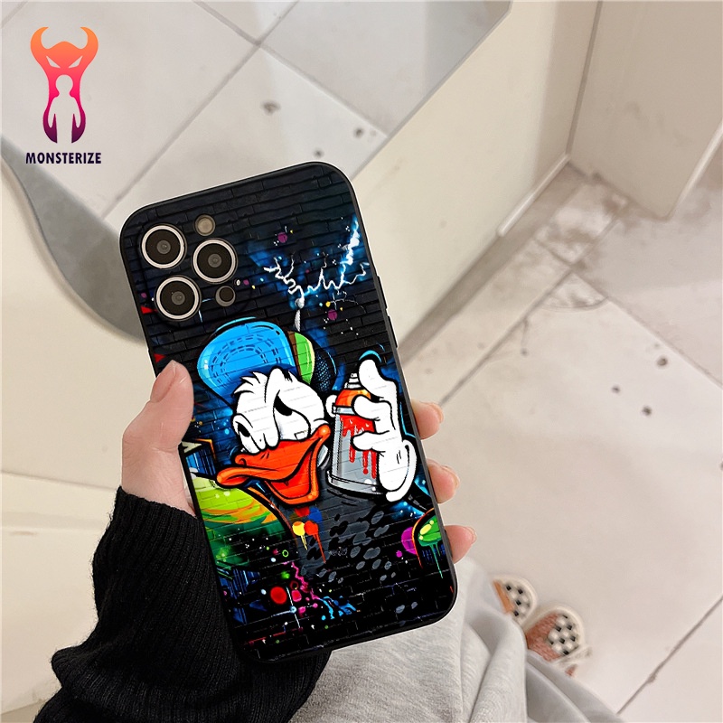 IPHONE Do-nald gravity สีฟ้าสีส้ม tpu สําหรับ 7 8 Plus 6 6s Plus 11 13 12 14 Pro MAX XR X XS MAX - e