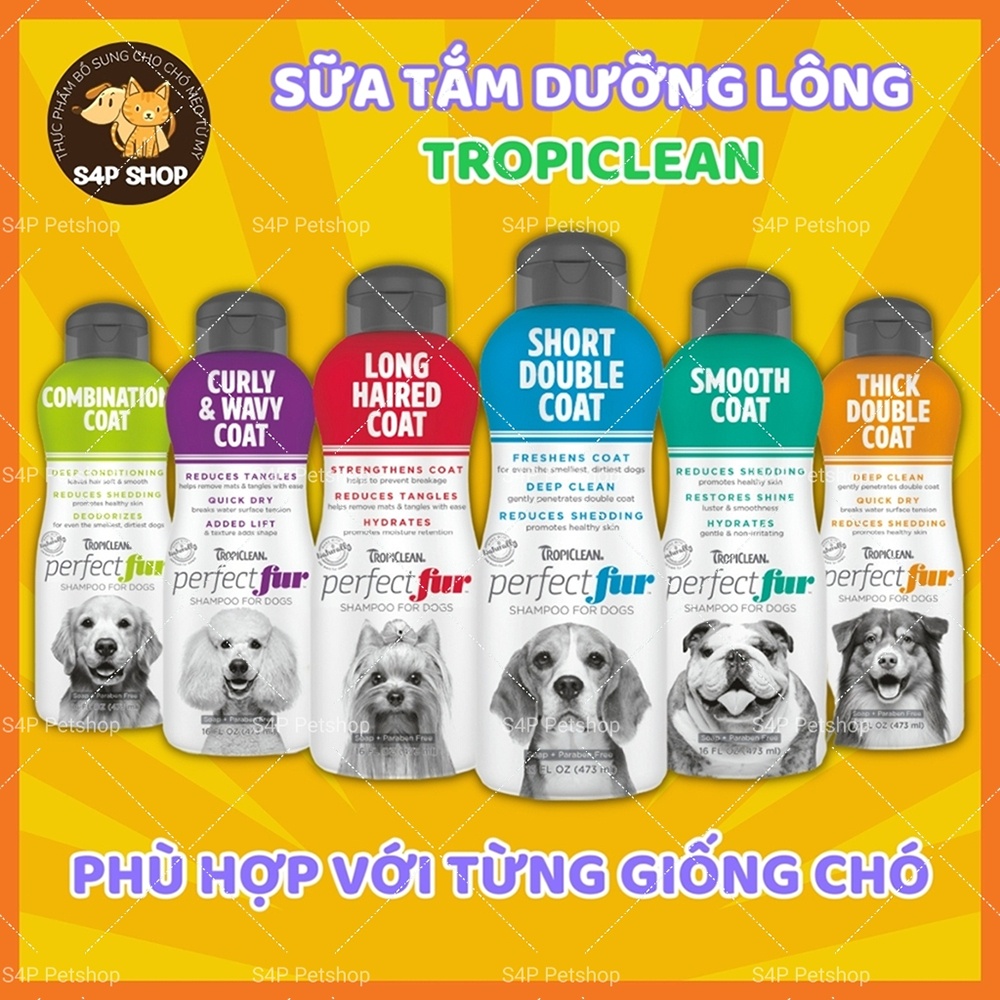 Tropiclean Perfect Fur Dog Shower Gel 473ml Made In America