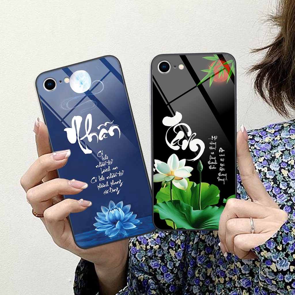 เคส GLASS สําหรับ iphone 7 / 8 / SE 2020 พิมพ์ 3D RING-LOC-LOTUS-LOTS