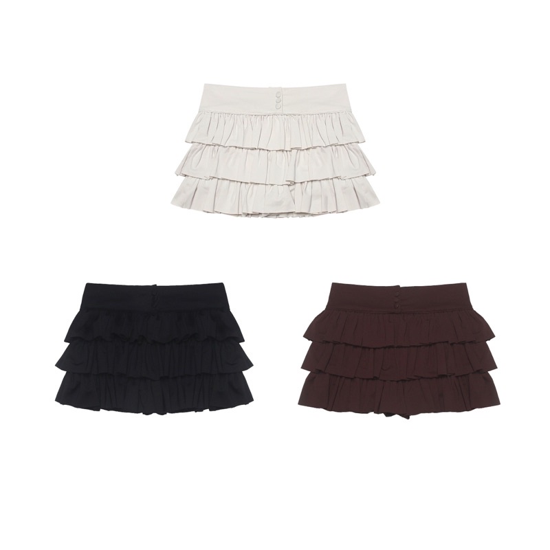 ERRORIST Union Skirt - Dynamic layered Skirt สีน้ําตาล / ดํา