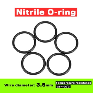 Nitrile แหวนโอริงยาง ทนต่อการกัดกร่อน เส้นผ่าศูนย์กลาง 3.5 มม. เส้นผ่าศูนย์กลางนอก 55-95 มม. NBR สีดํา