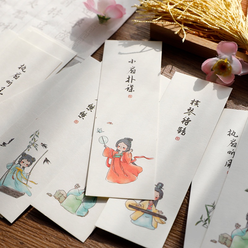 Bookmarks 13 บาท ที่คั่นหนังสือ รูปหิมะ สไตล์จีนย้อนยุค แบบสร้างสรรค์ สําหรับเด็กผู้หญิง จํานวน 8 ชิ้น ต่อชุด Stationery