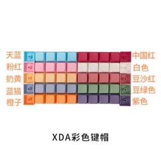 Xda ปุ่มกดคีย์บอร์ด PBT สีโมโนโครม คละสี สีชมพู หกสี