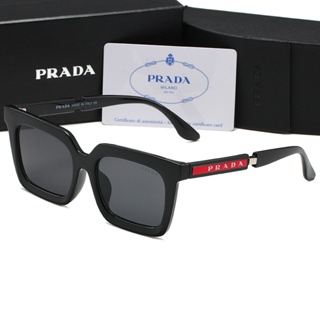 PRADA แว่นตากันแดด กรอบขนาดใหญ่ ทรงสี่เหลี่ยม แต่งไล่โทนสี แฟชั่นสําหรับผู้ชาย และผู้หญิง