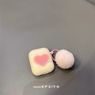 เคสหูฟังบลูทูธไร้สาย รูปหัวใจ ประดับขนเฟอร์น่ารัก สําหรับ airpods pro2 airpods3