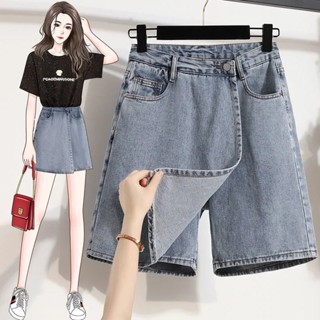 【40-100KG】Women Plus Size High Waist Denim Short Pants C10028