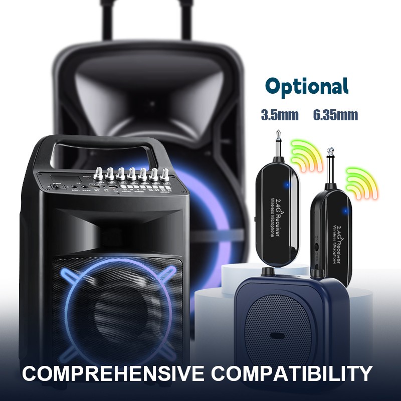 [Shopee Choice] ชุดหูฟังไมโครโฟนไร้สาย 2.4G Head-mounted / Handheld Mic 2 in 1 160ft Range ไมโครโฟนสําหรับลําโพงเครื่องขยายเสียงระบบ PA สอน