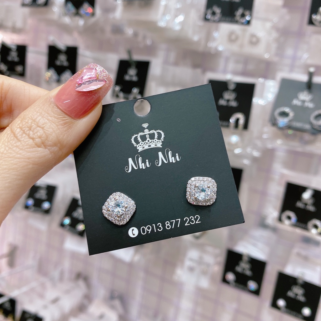 VTT5754 ต่างหูโบว์หิน