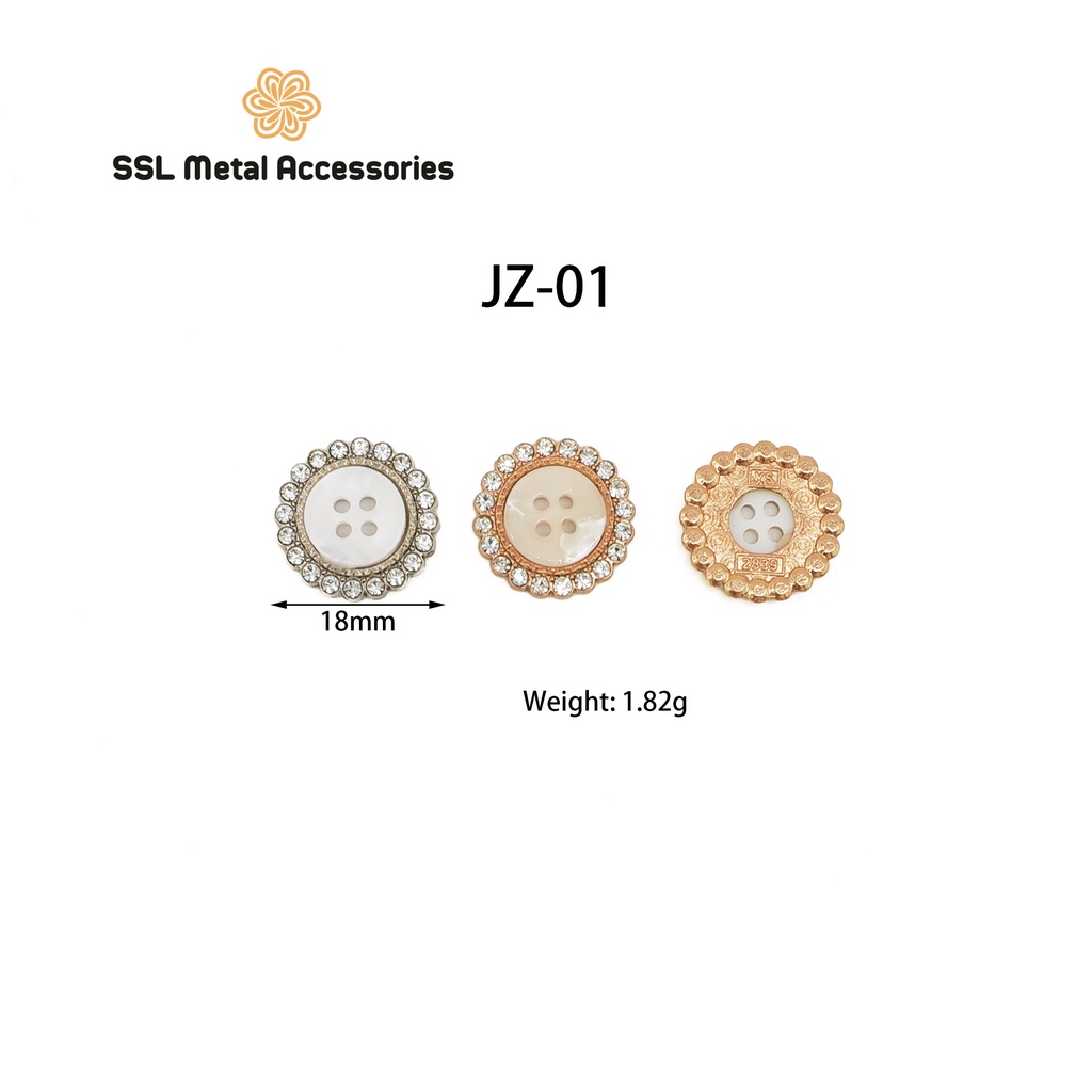 ชุด 2 ปุ่ม ปุ่ม ปุ่มโลหะคุณภาพสูงแฟชั่นใหม่สําหรับเสื้อกั๊กเสื้อ... JZ-01,18mm