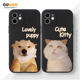 GUMAN เคสคู่ เคสไอโฟน คู่รัก กันกระแทกซิลิโคนนุ่มการ์ตูนน่ารักตลก เคสโทรศัพท์ Compatible for iPhone 15 14 13 12 11 Pro Max SE 2020 X XR XS 8 7 6 6S Plus พลัส XYM1726