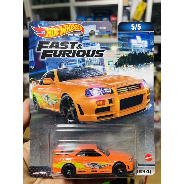 Hobby Store Hot Wheels Premium Fast and Furious Nissan Skyline R34 รถโมเดล