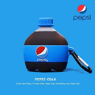 เคสหูฟังบลูทูธไร้สาย ซิลิโคนนิ่ม กันกระแทก ลายการ์ตูน Pepsi-Cola พร้อมแหวนขาตั้ง สําหรับ AirPods 1 2 3 Pro