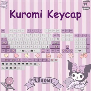 ปุ่มกดคีย์บอร์ด 131 คีย์ ลาย Sanrio Kuromi Cinnamoroll PBT ธีมคอร์กี้ สีม่วง สีมาการอง XDA Profile 61 87 96 98 104 108