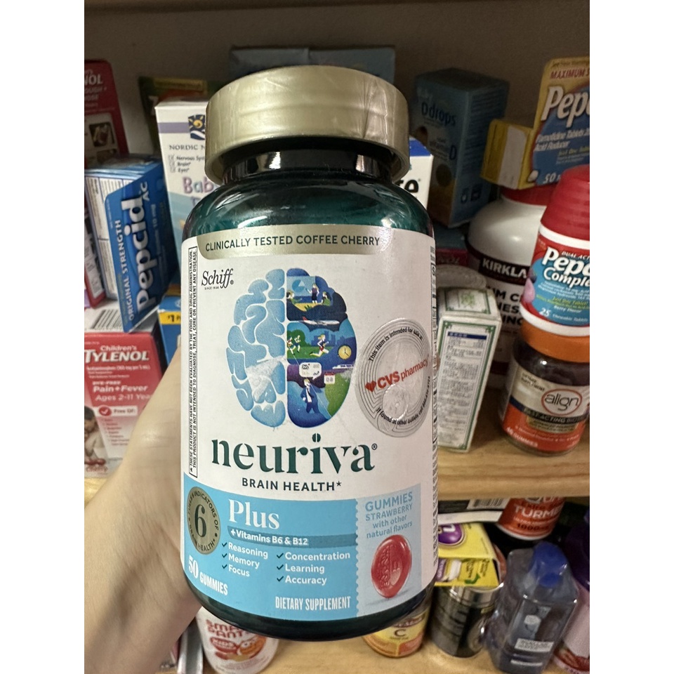 (EXP: 12/2023) Schiff Neuriva Brain Heath 6 Plus 50 Gummies.