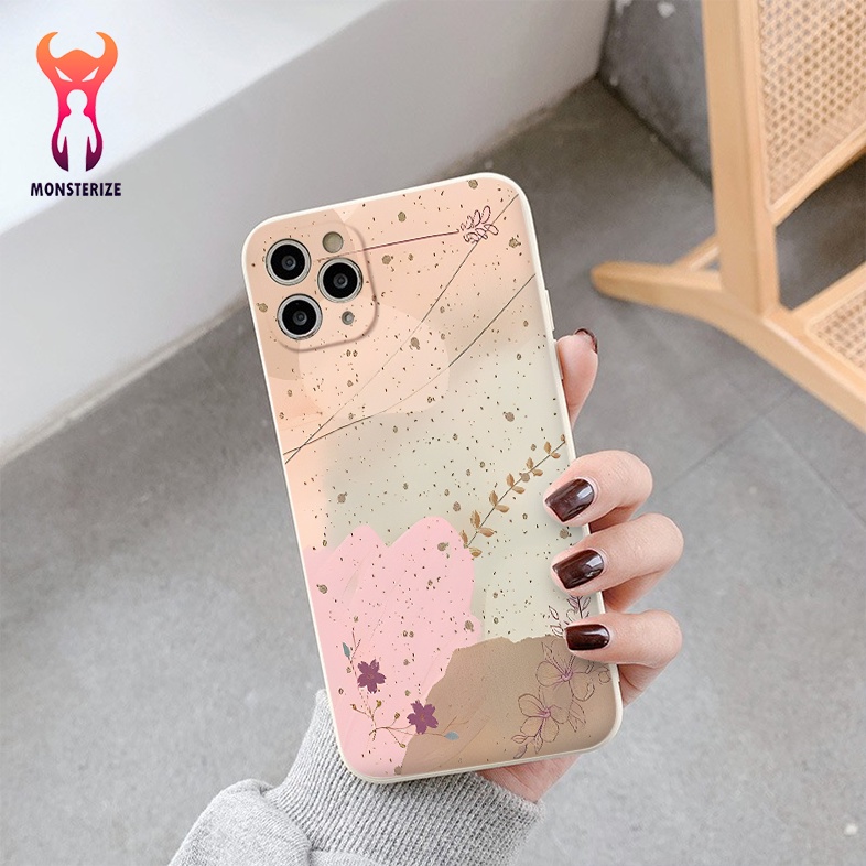 เคสโทรศัพท์ iPhone ฉากหรูหราขอบสี่เหลี่ยมสําหรับ iPhone 6plus/6s/7/7plus/8/8plus/x/xs/11/12/pro/max/