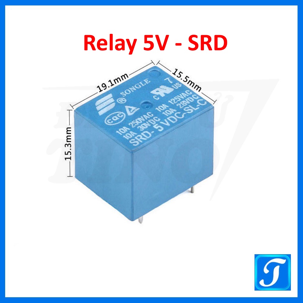 รีเลย์ SRD 5V 12V / รีเลย์ 10A 250VAC 4 Pins / 5 Pins SRD-05VDC-SL-A SRD-05VDC-SL-C SRD-12VDC-SL-A S