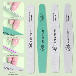 BORN PRETTY ตะไบเล็บ 100/180/240/320 กระดาษทรายกรวดทิ้ง Cuticle Remover บัฟเฟอร์เล็บเครื่องมือ