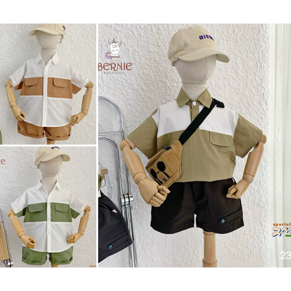 ชุดคอปกเสื้อ Bernie ผสมสีน้ําตาลและขาวรัสเซีย Fish B1S23 - B1S2R3 - B1S1M5