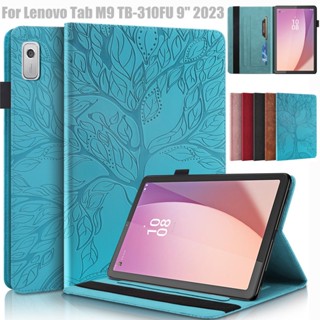 3D Tree Embossed for Lenovo Tab M9 TB-310FU Tablet Funda 9 inch Flip Stand Soft TPU Cover for Lenovo M9 TB-310XU Case Tablet