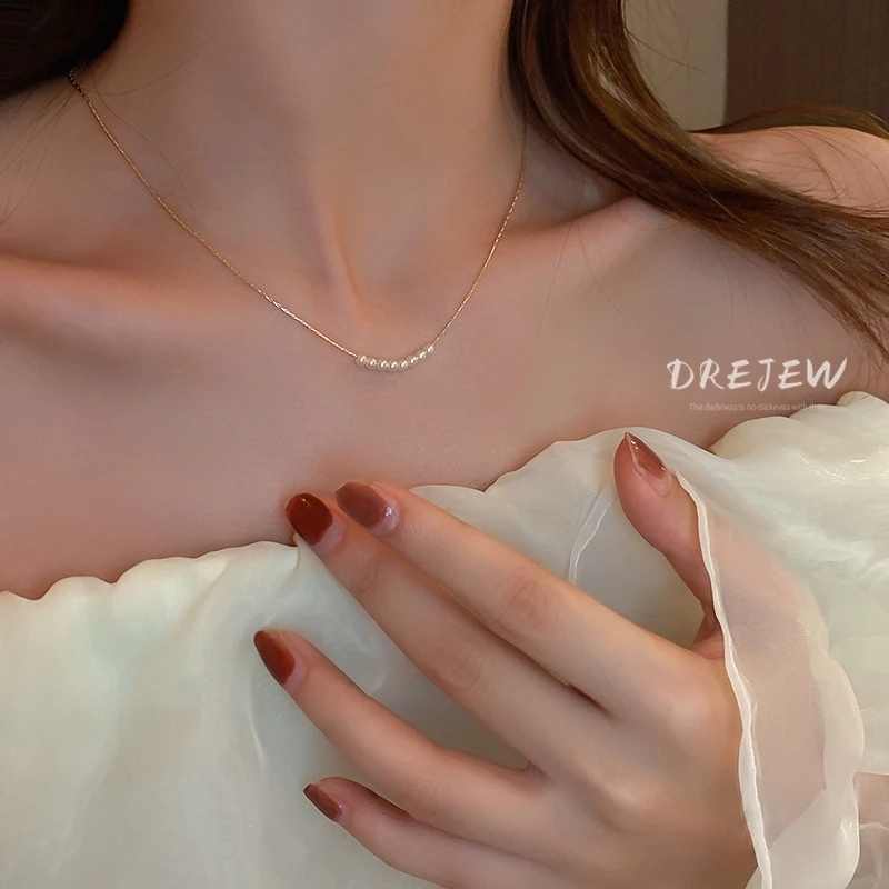 DREJEW สร้อยคอโซ่ ประดับไข่มุก ทรงเรขาคณิต หรูหรา เข้ากับทุกการแต่งกาย แบบเรียบง่าย สไตล์เกาหลี สําหรับผู้หญิง thumbnail 8