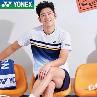 Yonex ใหม่ เสื้อกีฬาแบดมินตัน แขนสั้น แบบแห้งเร็ว สําหรับเด็กผู้ชาย และผู้หญิง