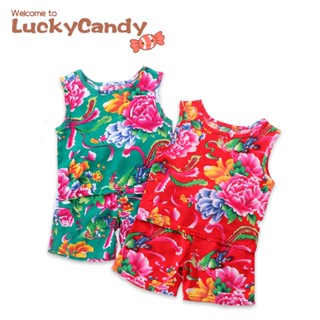 Luckycandy เสื้อกั๊ก และกางเกงขาสั้น ผ้าฝ้าย ลายดอกไม้ หลากสี สําหรับเด็กผู้ชาย และเด็กผู้หญิง 0-4 ปี