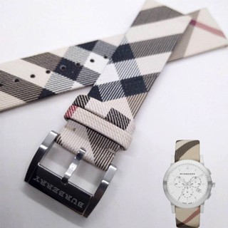 Burberry สายนาฬิกาข้อมือหนังแท้ ลายสก๊อต คลาสสิก 22 มม. สําหรับ BU9357 9358 9359 9361