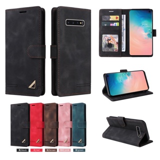 เคสโทรศัพท์หนัง PU ฝาพับแม่เหล็ก พร้อมช่องใส่บัตร สําหรับ Samsung Galaxy Note10 Note10+ Note9 Note8 S10+ S9+ S8+ S10 S9 S8 Plus