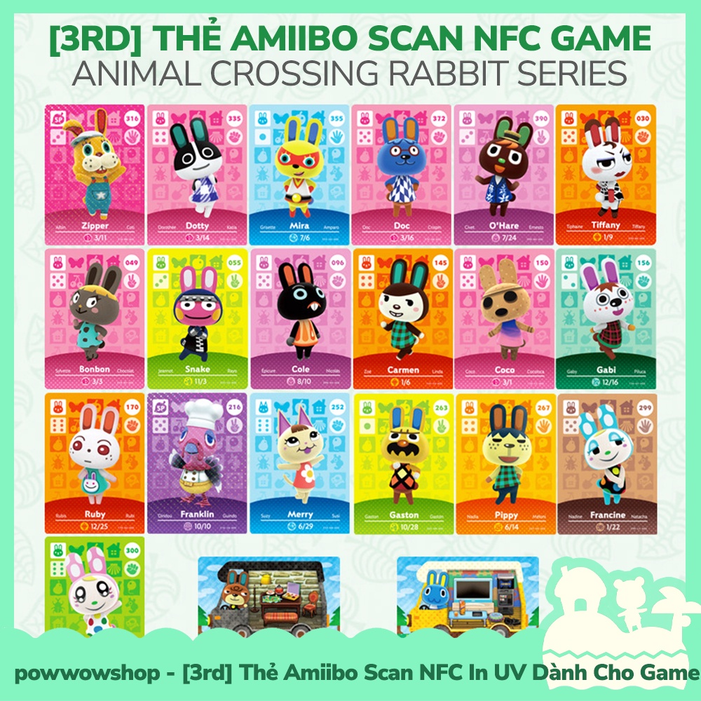 [มีจําหน่ายในเวียดนาม - Express] การ์ด Amiibo ที่ 3 สแกน NFC Rabbit Series สําหรับ Animal Crossing N