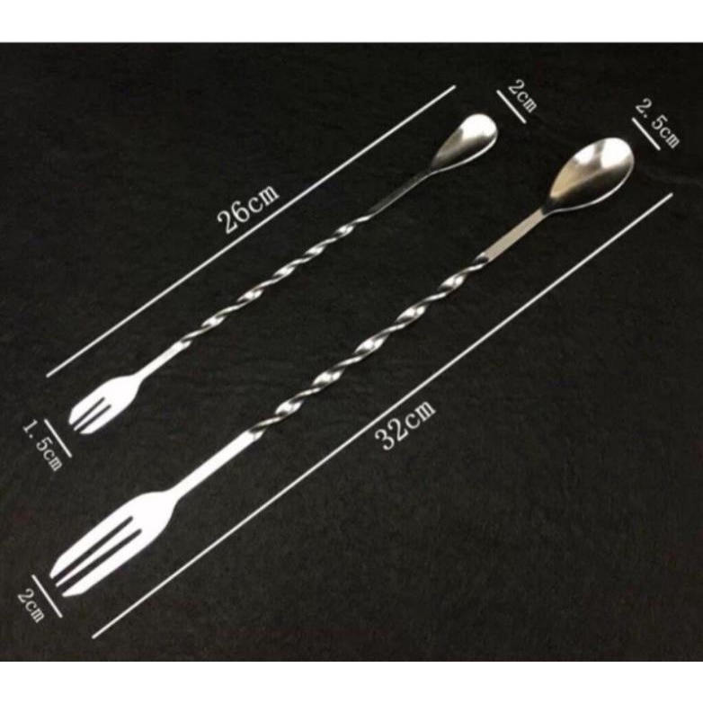 BAR SPOON - MIXING SPOON - 2 หัว MIXING SPOON - STIRRING SPOON - BAR SPOON 26cm 32cm