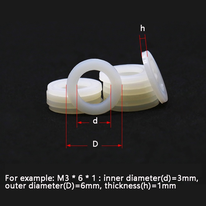 ปะเก็นสกรูพลาสติกไนล่อน M3 M5 M8 M10 M12 - รูปที่ 2