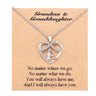 [Coisíní] Affection Love Necklace Grandmother And Granddaughter Endless Love Necklace To Death Alloy Ladies Love Necklace Mothers Day Gift