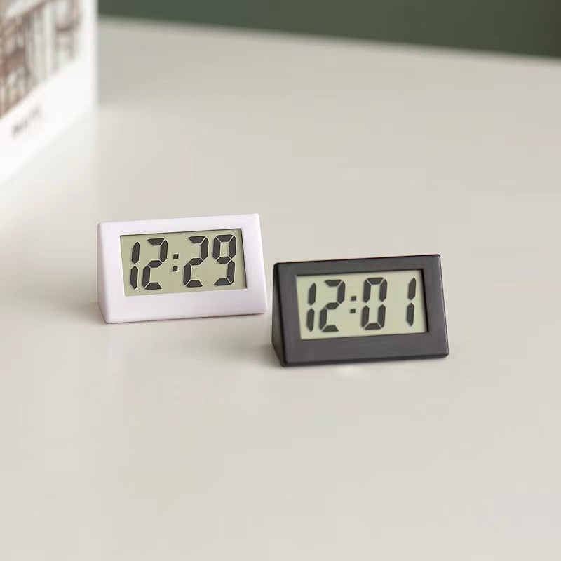 1PC นาฬิกาตั้งโต๊ะดิจิทัล LCD ขนาดเล็ก แบบพกพา เรียบง่าย
