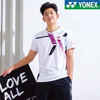 Yonex เสื้อกีฬาแบดมินตัน แขนสั้น แบบแห้งเร็ว สําหรับผู้ชาย และผู้หญิง