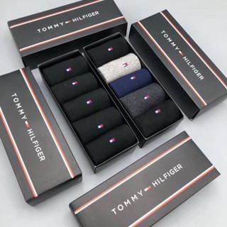 Tommy ผ้าฝ้าย ระงับกลิ่นกาย ระบายอากาศ ความยาวปานกลาง คละสี 5 คู่