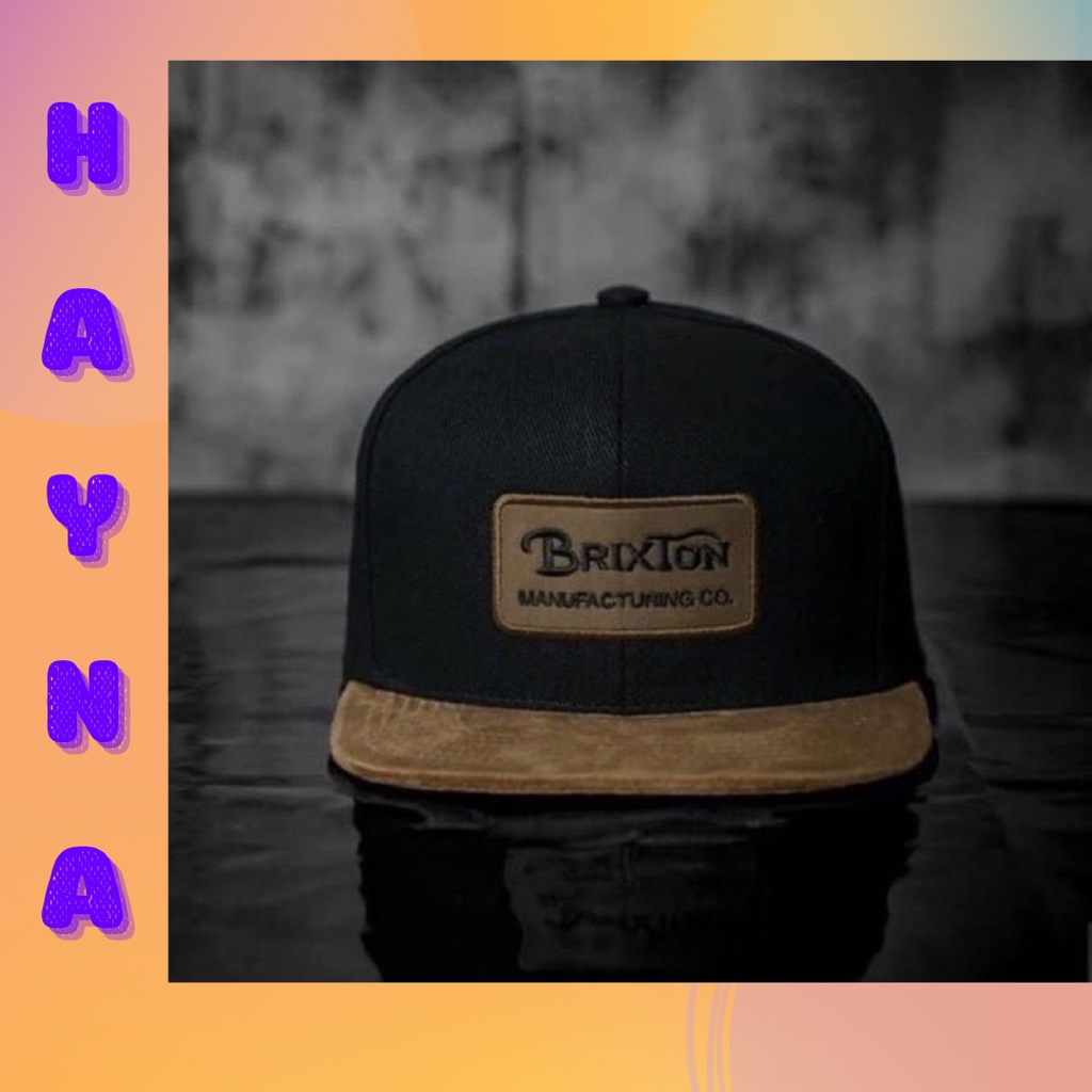 หมวก Snapback BRIXTON รวมหนังกลับเรียบง่าย ตาข่ายโปร่ง สายรัดปุ่ม หมวก Hayna แบบมาตรฐาน M102