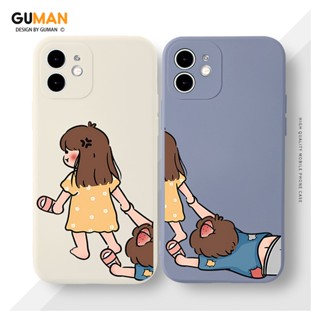 GUMAN เคสคู่ เคสไอโฟน คู่รัก กันกระแทกซิลิโคนนุ่มการ์ตูนน่ารักตลก เคสโทรศัพท์ Compatible for iPhone 15 14 13 12 11 Pro Max SE 2020 X XR XS 8 7 6 6S Plus พลัส XYM1719