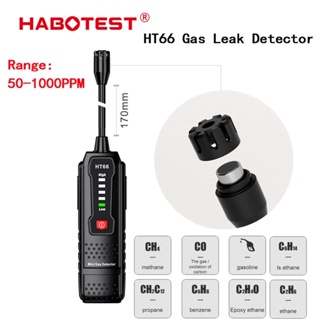 Habotest HT66 เครื่องตรวจจับการรั่วไหลของก๊าซ เสียงเตือน 50-1000PPM ติดไฟได้ เมเทนจากธรรมชาติ สําหรับบ้าน