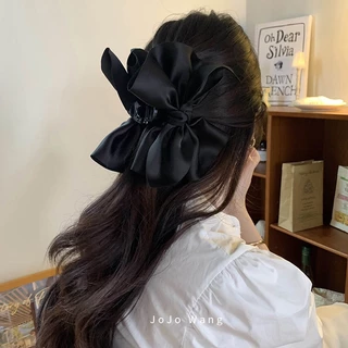 บิ๊กโบว์ซาตินที่สวยหรูคว้าคลิปฉลามคลิปสั้นกิ๊บกลับหัวผมเกาหลีคว้าคลิป