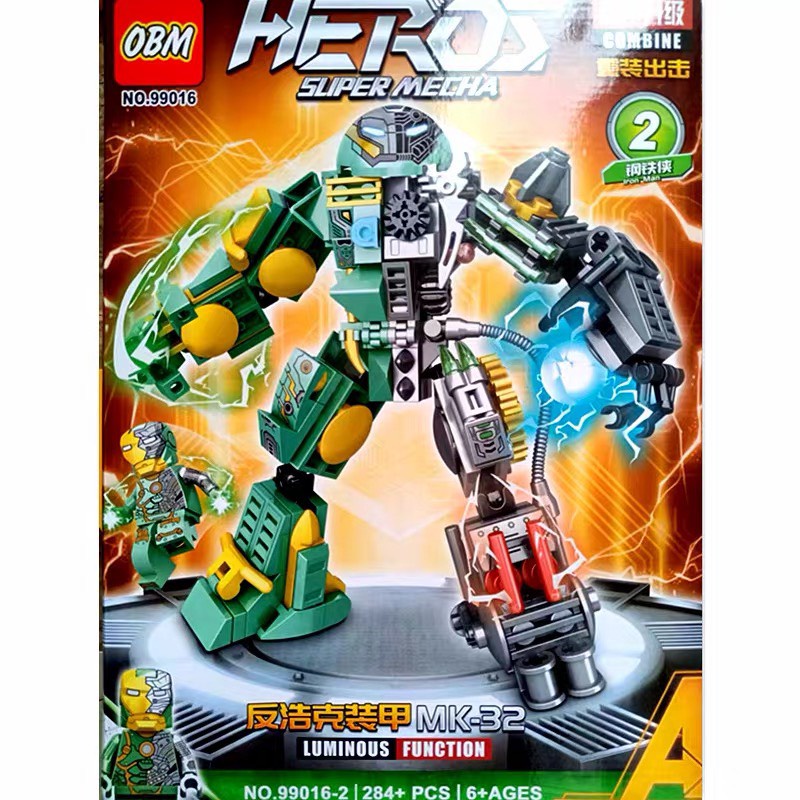 Lego IronMan HulkBuster 295 ชิ ้ น Lego Iron Man Heros mecha Marvel Avengers.